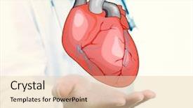  Presentation with medical heart - Colorful PPT layouts enhanced with  backdrop and a  colored foreground