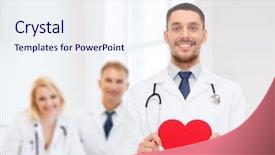  Presentation with healthcare - Presentation theme having male doctor with red heart background and a sky blue colored foreground