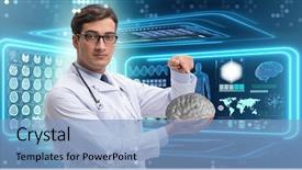  Presentation with medical brain - Slide deck consisting of male doctor with the brain background and a light blue colored foreground
