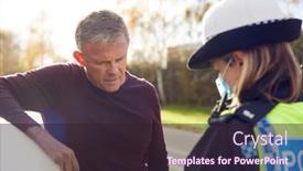  Presentation with traffic police - Theme featuring male-driver-being-stopped background and a wine colored foreground