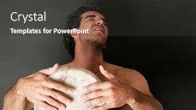  Presentation with drum - Presentation featuring male drum player in concert background and a dark gray colored foreground