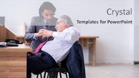  Presentation with heart attack - Slide deck enhanced with medical assistance dying - male employee suffering from heart background and a sky blue colored foreground