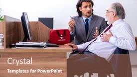  Presentation with heart attack - Colorful theme enhanced with male-employee-suffering-from-heart backdrop and a coral colored foreground