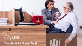  Presentation with heart attack - Audience pleasing slide deck consisting of male-employee-suffering-from-heart backdrop and a coral colored foreground