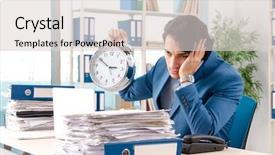  Presentation with employee - Colorful slides enhanced with male employee with too much backdrop and a light gray colored foreground