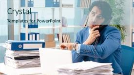  Presentation with employee anniversary work office - Cool new presentation theme with male employee with too much backdrop and a light blue colored foreground