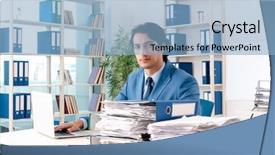  Presentation with employee - Beautiful PPT layouts featuring male employee with too much backdrop and a  colored foreground