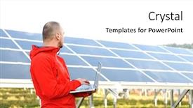  Presentation with electrical engineer solar - Presentation design with male engineer using laptop solar background and a white colored foreground