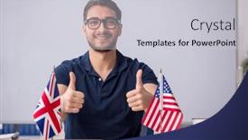 Presentation with english teacher - Presentation consisting of male-english-language-teacher background and a light gray colored foreground