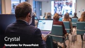  Presentation with entrepreneur - Presentation theme with male-entrepreneur-working-on-netbook background and a black colored foreground