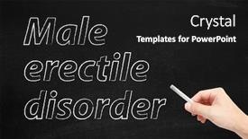  Presentation with blackboard - Slides enhanced with male erectile disorder written on a blackboard background and a dark gray colored foreground