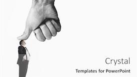  Presentation with executive - PPT theme having arrogance - male executive being pushed background and a white colored foreground