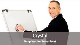  Presentation with flip chart - Beautiful presentation featuring male executive cleaning a flip backdrop and a  colored foreground