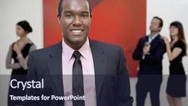  Presentation with art gallery - Colorful theme enhanced with male executive in art gallery backdrop and a wine colored foreground