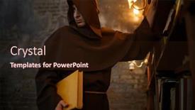  Presentation with black - PPT layouts enhanced with male-exorcist-in-black-hood background and a wine colored foreground