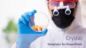  Presentation with lab - Presentation theme featuring male-expert-criminologist-working background and a sky blue colored foreground