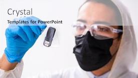  Presentation with lab google - Amazing presentation theme having male-expert-criminologist-working backdrop and a sky blue colored foreground