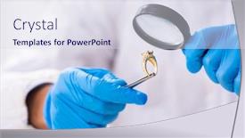  Presentation with lab - Presentation design having male-expert-criminologist-working background and a sky blue colored foreground