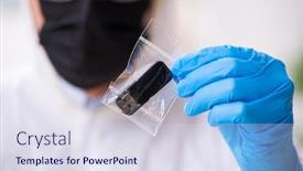  Presentation with lab - Cool new slide deck with male-expert-criminologist-working backdrop and a sky blue colored foreground