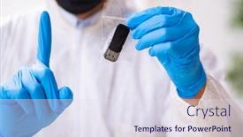  Presentation with lab - Beautiful presentation theme featuring male-expert-criminologist-working backdrop and a sky blue colored foreground