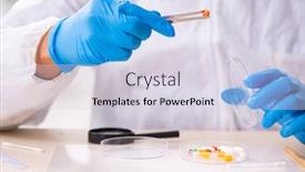  Presentation with lab - Presentation theme enhanced with male-expert-criminologist-working background and a lemonade colored foreground