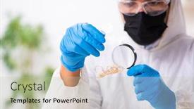  Presentation with artificial intelligence expert system - Audience pleasing PPT theme consisting of male-expert-criminologist-working backdrop and a mint green colored foreground