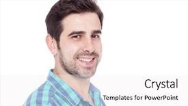  Presentation with wind energy close up portrait - PPT theme featuring male face - close-up portrait of a smiling background and a white colored foreground