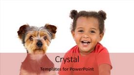  Presentation with american bull dog - Presentation theme having male face - funny afro-american child and her background and a red colored foreground