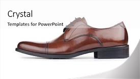  Presentation with leather shoes - Presentation design enhanced with male fashion with shoes background and a  colored foreground