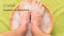  Presentation with spa concept - Cool new slide set with male-feet-in-a-bowl backdrop and a yellow colored foreground