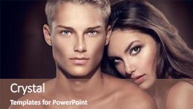  Presentation with passion - Slide set with male female - beautiful sexy couple portrait model background and a coral colored foreground