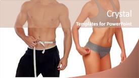  Presentation with skincare and body care spa - Amazing slide set having male female - two fitness bodies isolated backdrop and a coral colored foreground