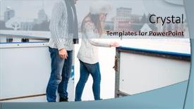  Presentation with rink - Presentation enhanced with male female figure - love couple prepares to skate background and a light blue colored foreground