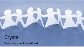  Presentation with chain - Slide deck consisting of male female figure - row of paper chain dolls background and a teal colored foreground