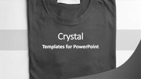  Presentation with blank - Audience pleasing slides consisting of male female logo - blank grey t-shirt on white backdrop and a dark gray colored foreground