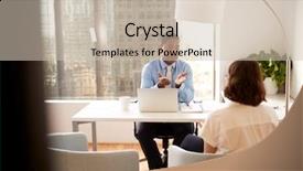  Presentation with financial - Audience pleasing slide deck consisting of male financial advisor in modern backdrop and a  colored foreground