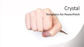  Presentation with paper - Colorful PPT theme enhanced with male fist punches paper isolated backdrop and a pink colored foreground