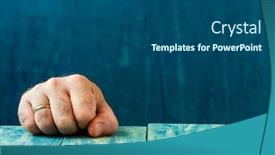  Presentation with wedding ring - Beautiful theme featuring male-fist-with-a-wedding backdrop and a dark gray colored foreground