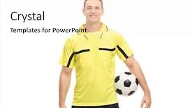  Presentation with football referee - PPT theme with arbiter - male football referee background and a white colored foreground