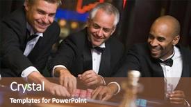  Presentation with roulette wheel - Presentation having male friends at roulette background and a  colored foreground