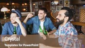  Presentation with bachelor - Beautiful slides featuring male friends drinking bottled beer backdrop and a  colored foreground