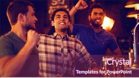  Presentation with football afl - Amazing slide deck having male friends watching football match backdrop and a violet colored foreground