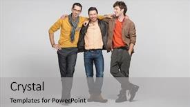  Presentation with human anatomy male muscles - Theme with male friends background and a light gray colored foreground