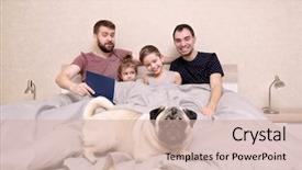  Presentation with gay - Audience pleasing presentation theme consisting of male gay couple children resting backdrop and a soft green colored foreground