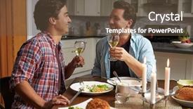  Presentation with gay - Beautiful presentation design featuring male gay couple making backdrop and a tawny brown colored foreground