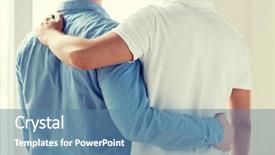  Presentation with sex - Slide deck with male gay couple or friend background and a teal colored foreground