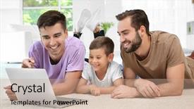  Presentation with adoption - Cool new slides with male gay couple with foster backdrop and a coral colored foreground