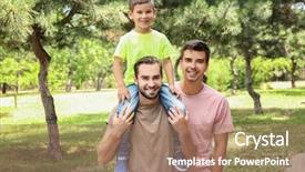  Presentation with gay - Amazing slide deck having male gay couple with foster backdrop and a coral colored foreground