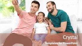  Presentation with gay - Theme with male gay couple with foster background and a coral colored foreground