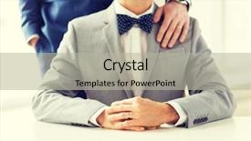  Presentation with wedding rings - PPT theme enhanced with male gay couple with wedding background and a  colored foreground